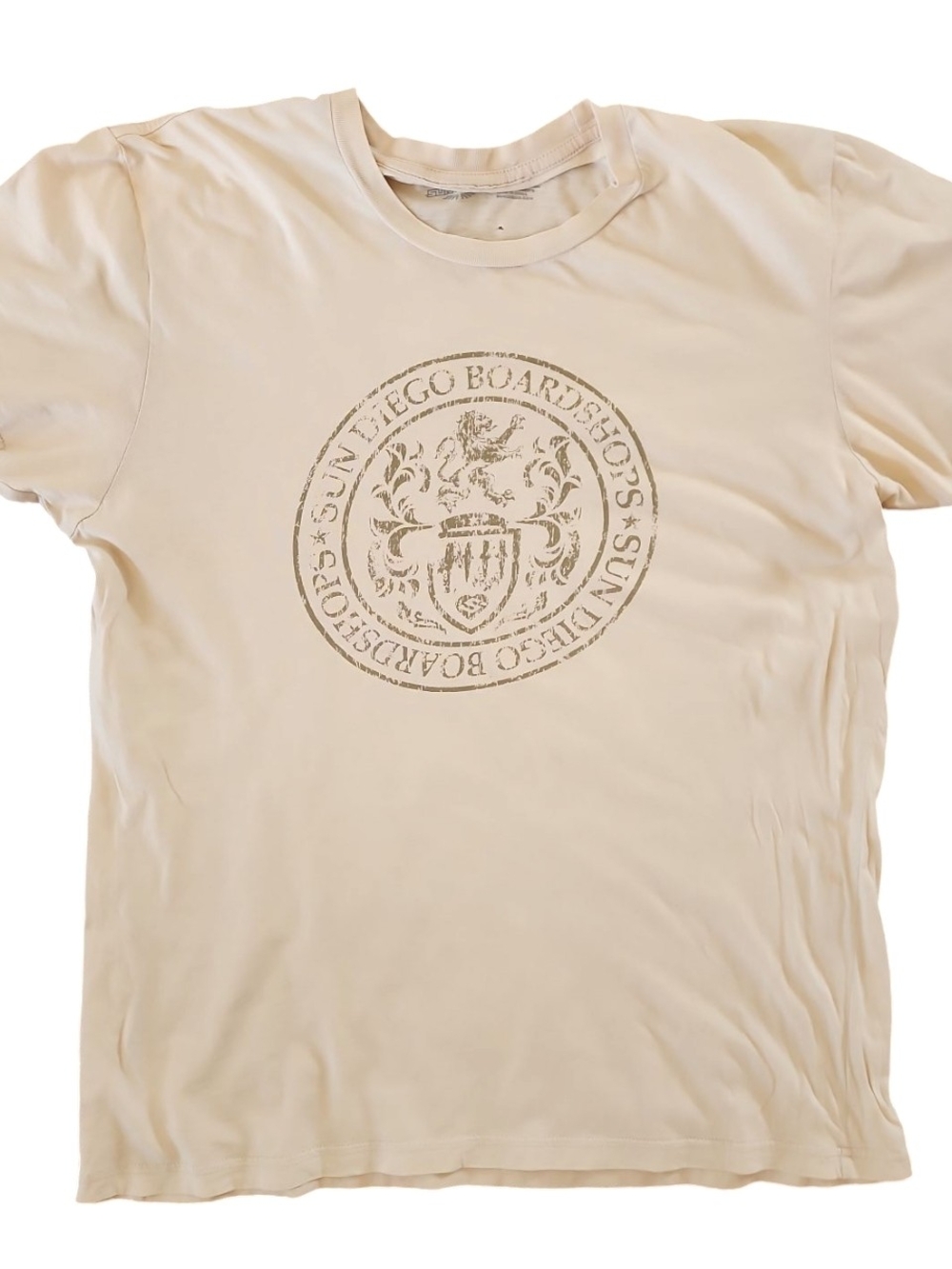 Sundek Cream Short-Sleeve Tee with Vintage Crest
